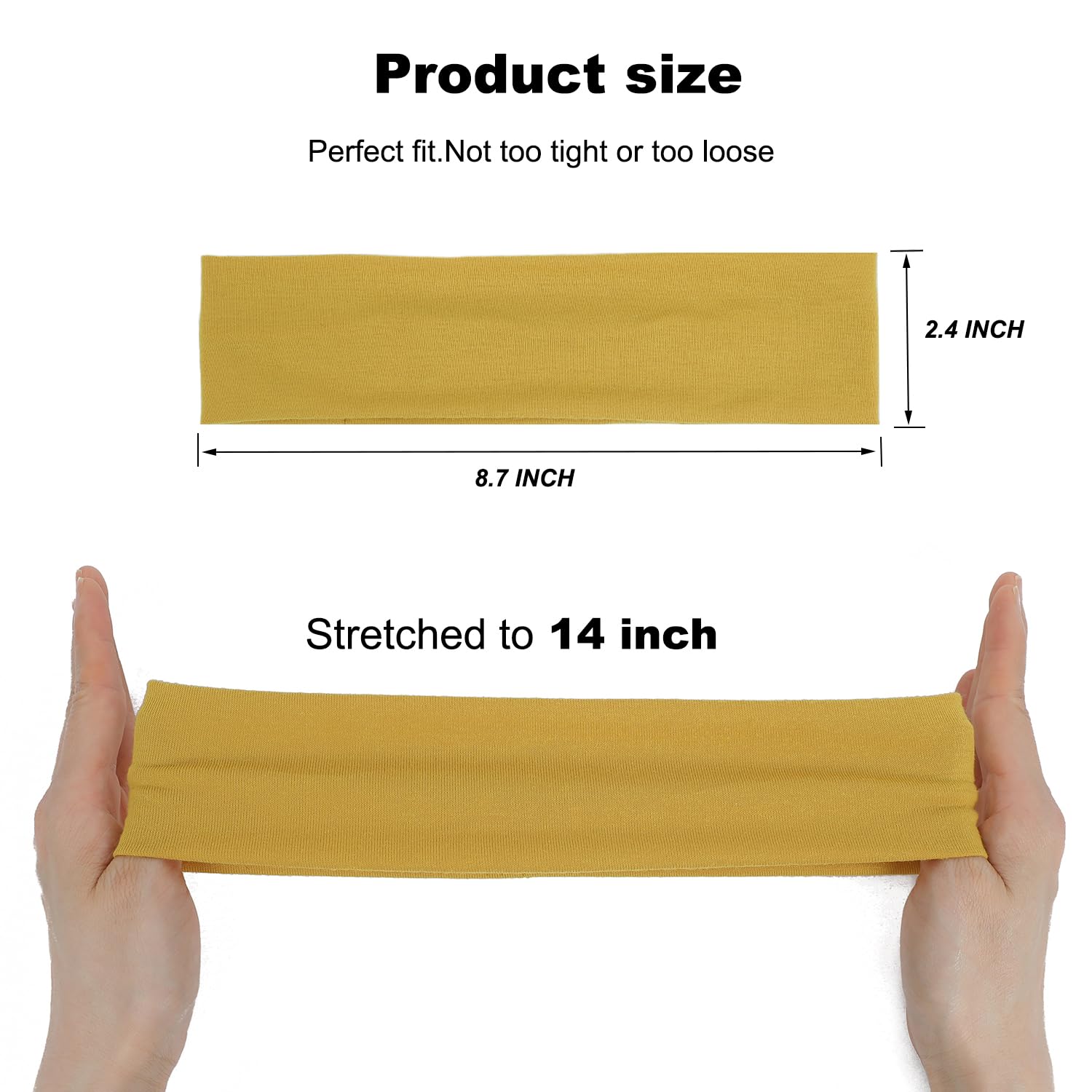 Alternative view of Assorted Solid Color Fabric Headbands 9 Piece Set