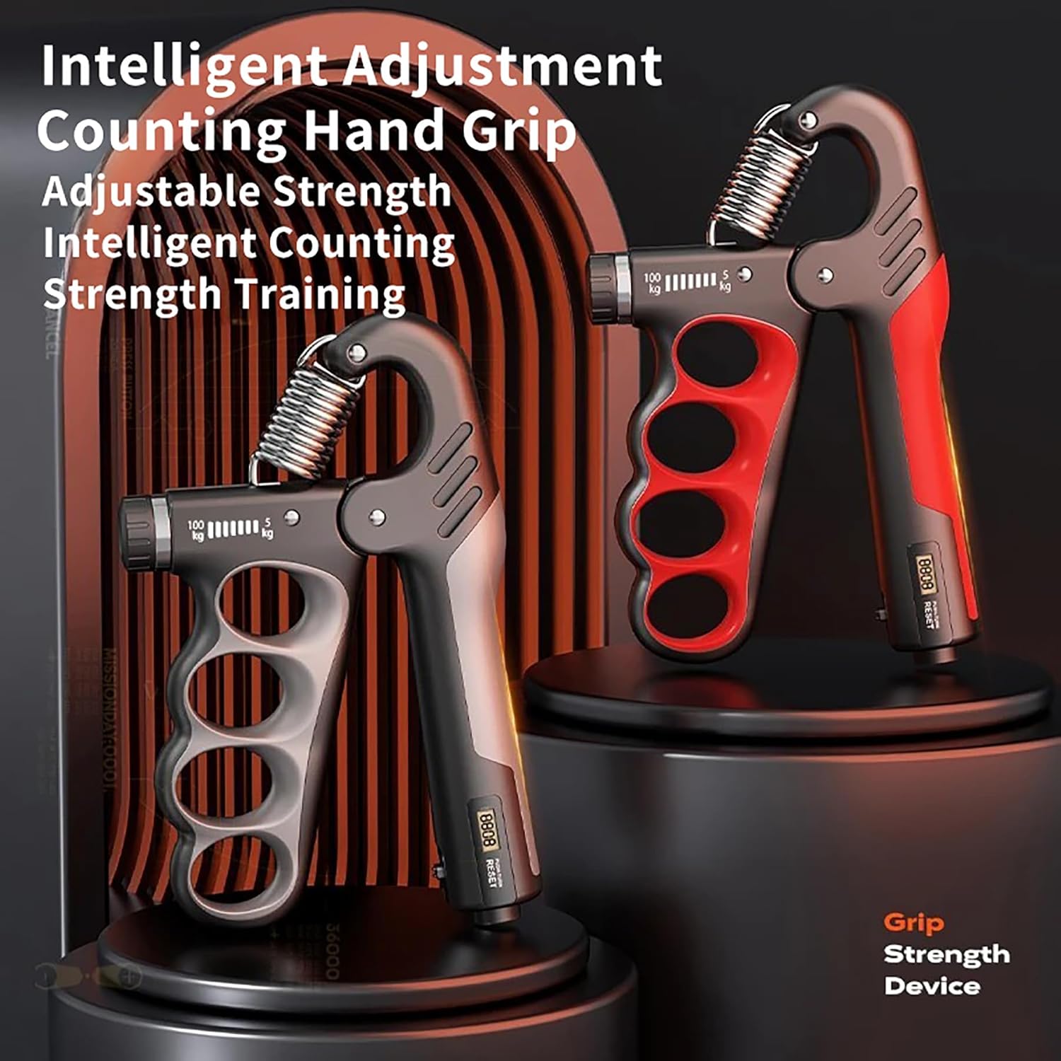 Alternative view of Adjustable Resistance Hand Grip Strengthener With Counter